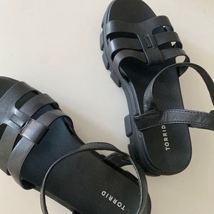 Torrid Black Chunky Sandals